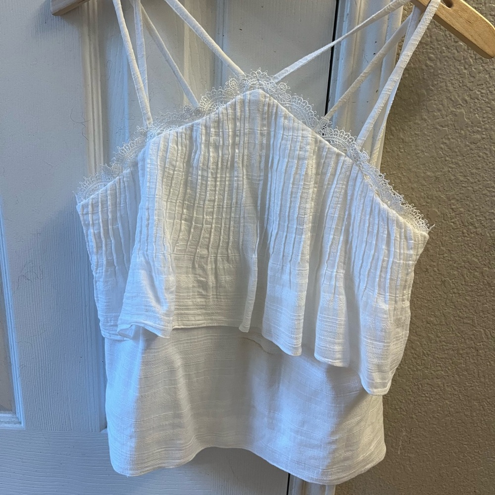 White House Black Market White Lace Camisole